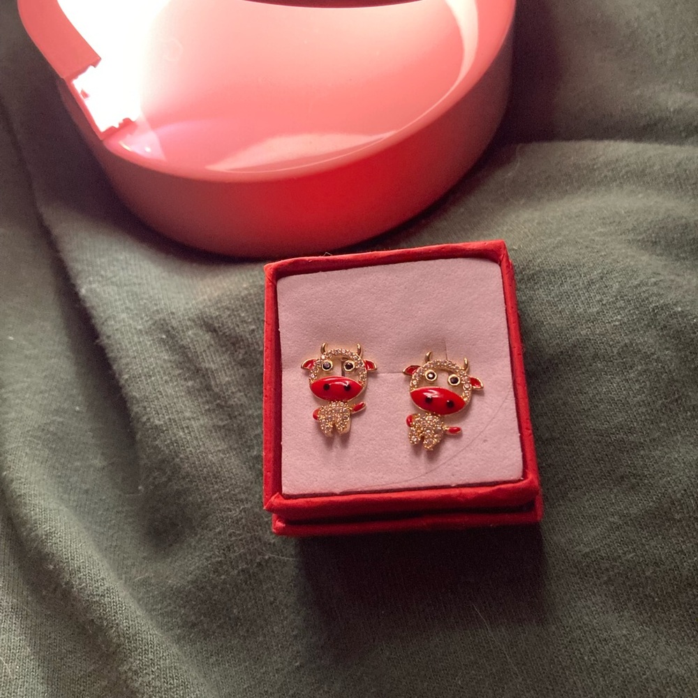 Sterling Silver cow earrings